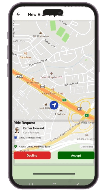 Beba Driver App Interface